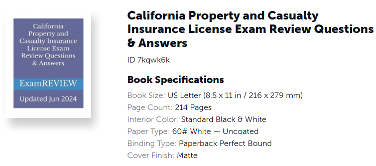California Property and Casualty Insurance License Exam Review