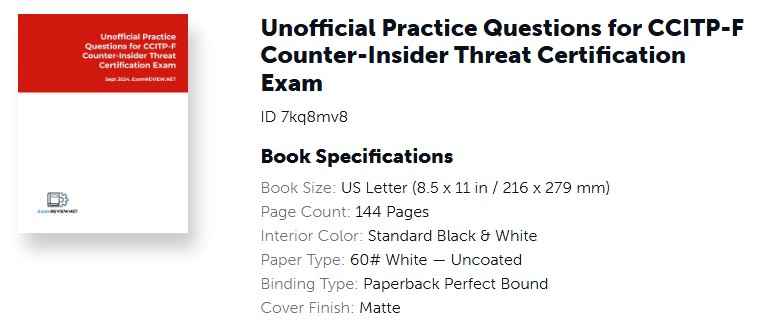 Unofficial Practice Questions for CCITP-F Counter-Insider Threat Certification Exam