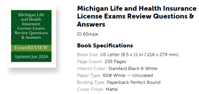 Michigan Life and Health Insurance License Exams Review Questions & Answers